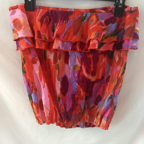 Wet Seal Tops - 👠 Wet Seal Cropped Strapless Ruffled Blouse